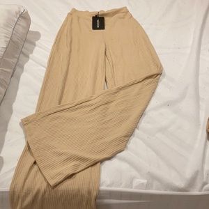 Wide leg rubbed trouser